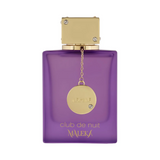 Club de Nuit Maleka perfume bottle with gold accents and purple glass.