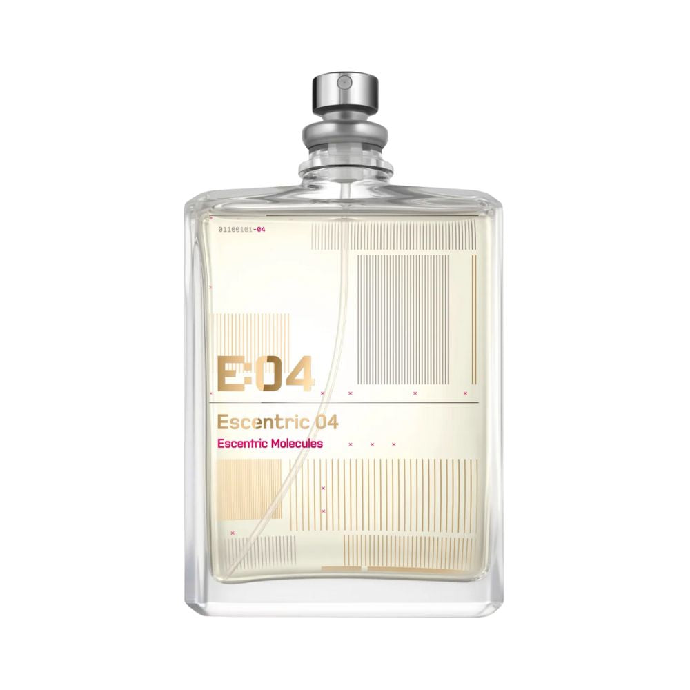 Escentric 04 perfume bottle with a minimalist design.