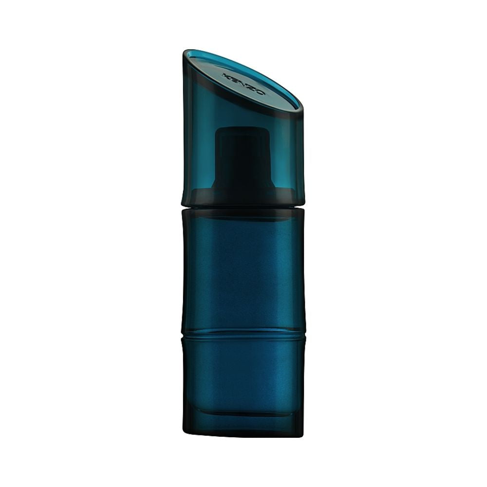 Kenzo Homme Eau de Parfum bottle with a blue gradient finish and a slanted cap.