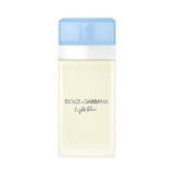 Dolce & Gabbana Light Blue perfume bottle with a pale yellow liquid and a light blue cap.