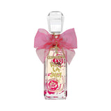 VIVA LA JUICY LA FLEUR perfume bottle with a pink bow and gold charms.